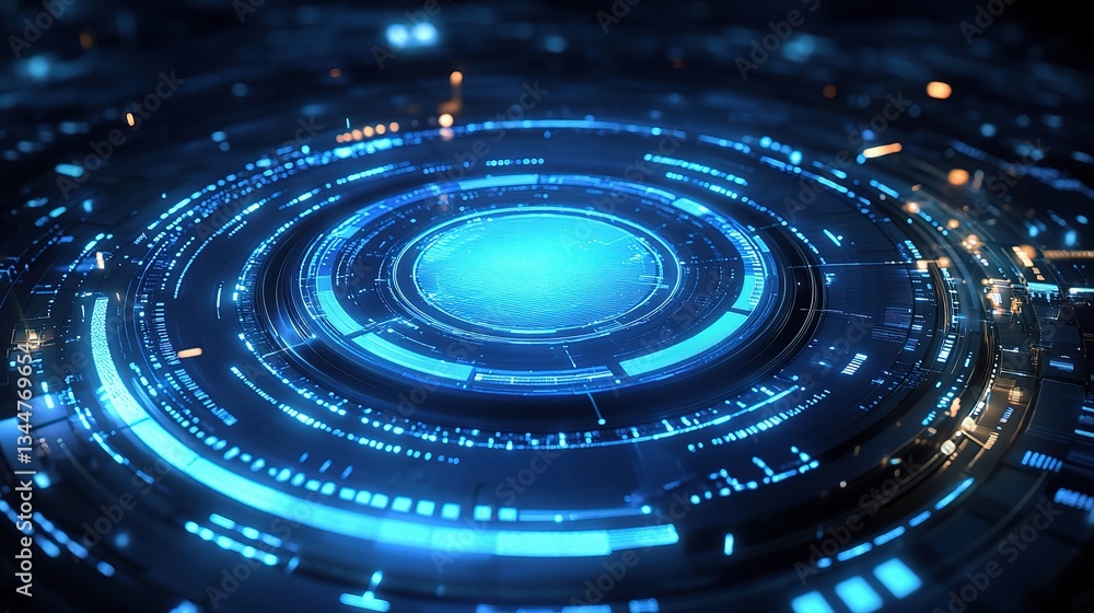 Obraz premium Futuristic Digital HUD Interface Design with Glowing Elements