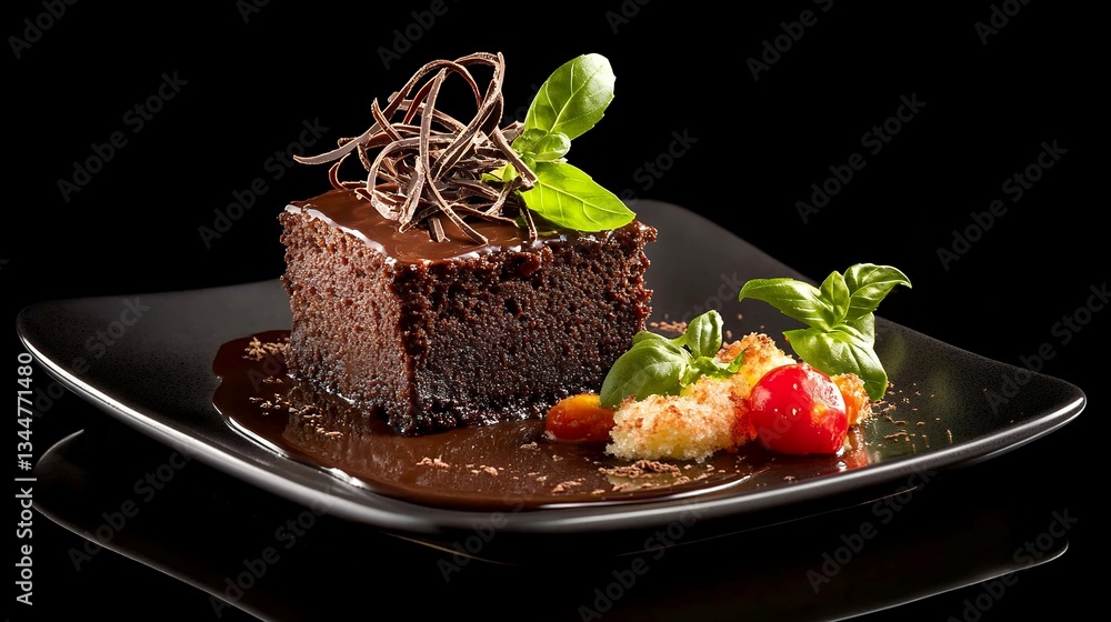 chocolate dessert with dark glossy top chocolate dessert with dark glossy top
