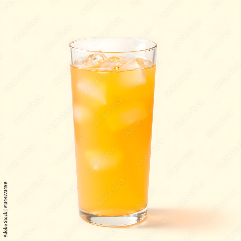Refreshing iced orange drink in a clear glass Refreshing iced orange drink in a clear glass