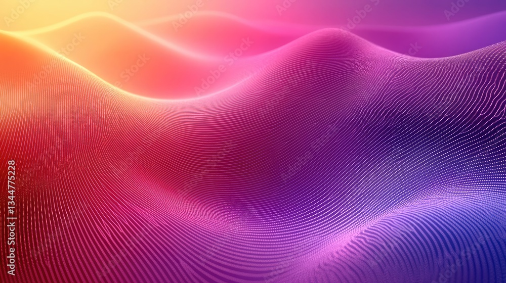 Fototapeta premium Abstract colorful waves, digital landscape, background, design