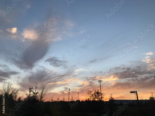 sunset over the city
