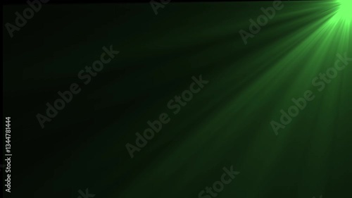 Light in the Dark Seamless. Golden Rays Moving on Black Background with Floating Dust Particles Looped 3d Animation. sunlight lens flare effects on black background