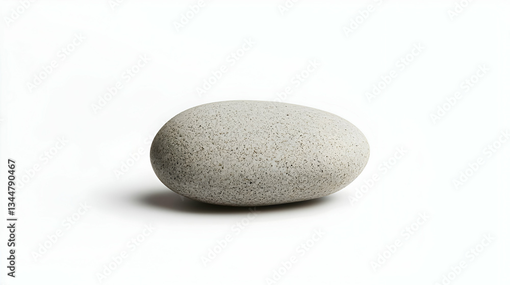 Oval Gray Stone Decor With White Background Oval Gray Stone Decor With White Background