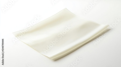 White silicone sheet on white background, rolled edge, studio shot, packaging