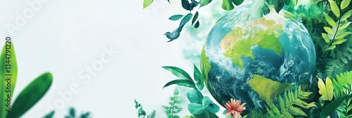 Environmental summit banner promoting strong eco initiatives and global awareness