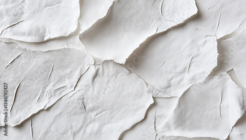 abstract background of White Textured Layered Torn Paper with Rough Edges