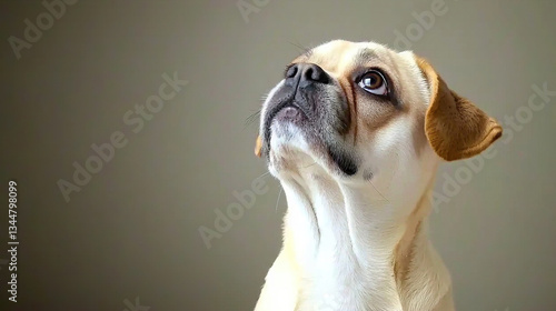 Dog looking up