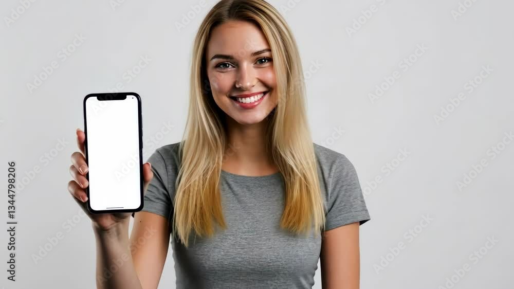 A smiling woman holds a smartphone, portraying confidence and modern lifestyle in a digital communication context. A smiling woman holds a smartphone, portraying confidence and modern lifestyle in a digital communication context.