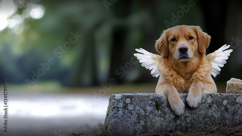 Obraz na płótnie Dog with wings w salonie