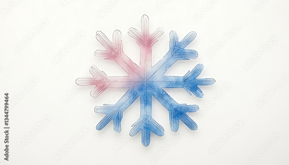 Obraz premium Blue Pink Snowflake for White Background.