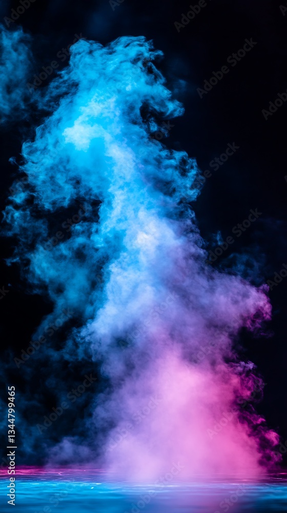 Fototapeta premium Abstract Neon Smoke Column.