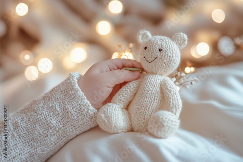 Wallpaper Mural Soft toy teddy bear  in the hands of a newborn baby Torontodigital.ca