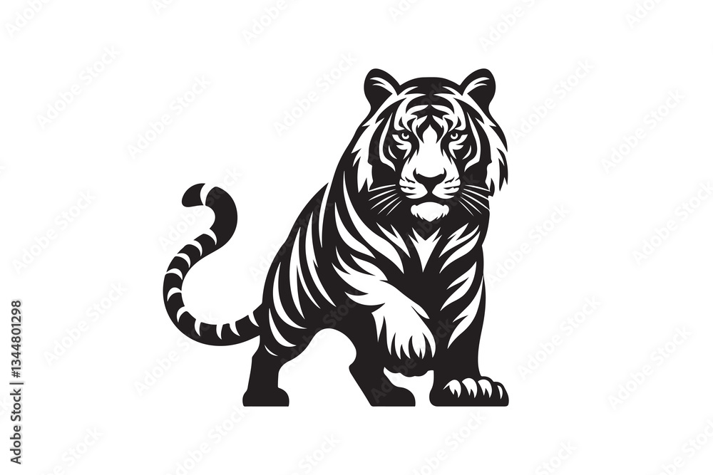 Fototapeta premium Silhouette icon Set of Tiger , isolated on a white background