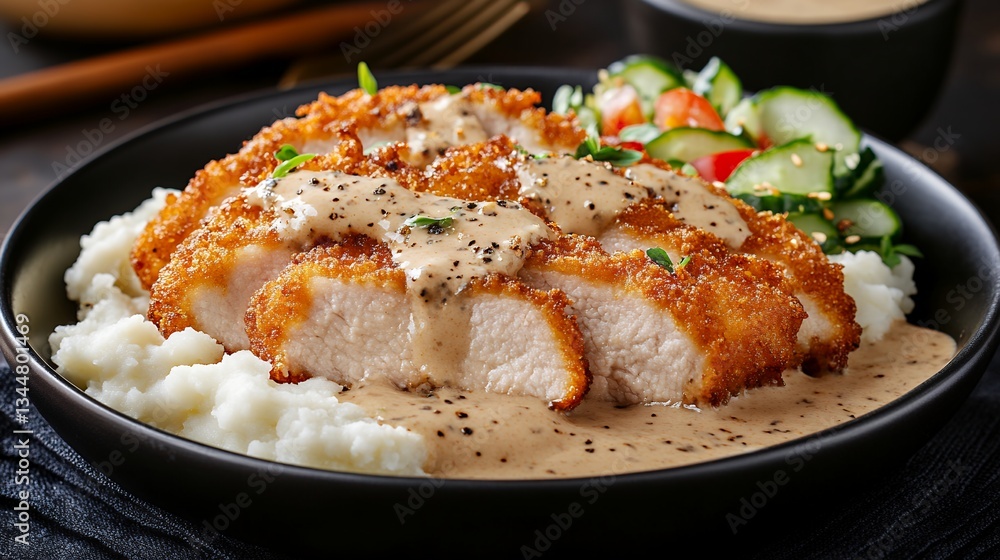 cutlet of pork fried golden brown with lemon cutlet of pork fried golden brown with lemon