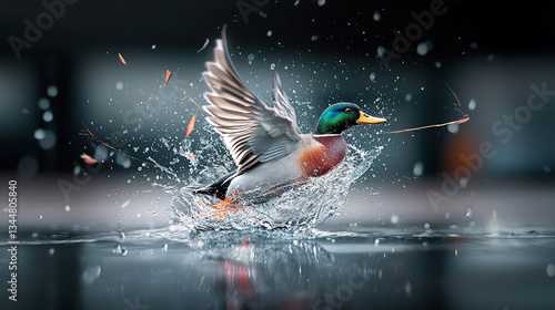 Obraz na płótnie Duck Splashing w salonie
