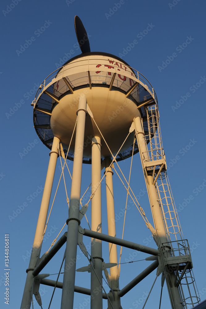 Naklejka premium Parc à thème Disneyland Paris. Château d’eau avec des oreilles à Disney Adventure World (Walt Disney Studios)
