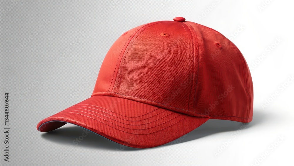 Fototapeta premium Red Baseball Cap on White Background