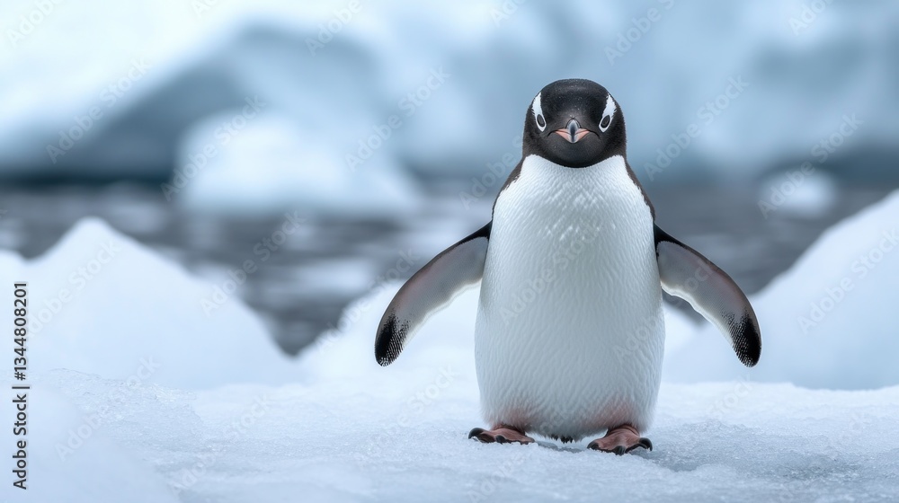 Obraz premium Antarctic Penguin Chick on Iceberg.