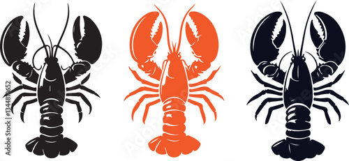 vector illustration of a silhouette of a lobster