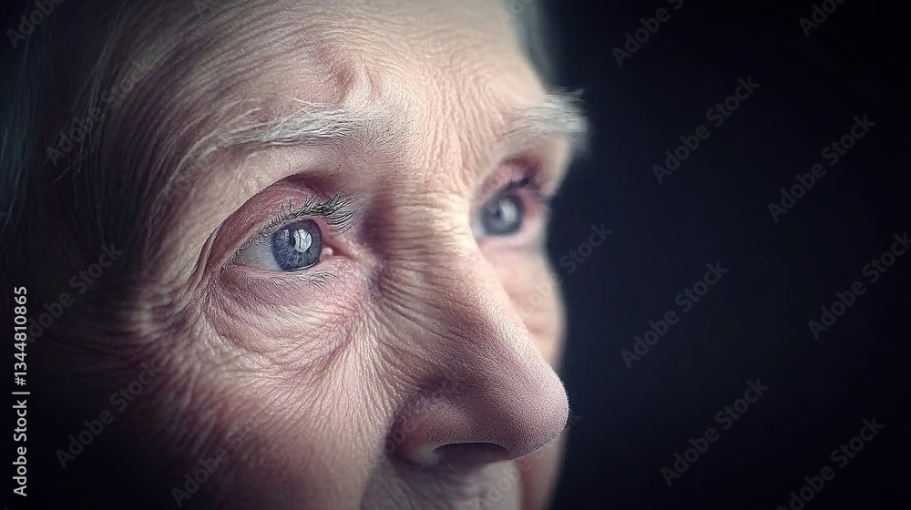 Elderly Person's Face Close Up