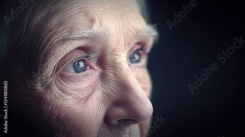 Obraz na płótnie Elderly Person's Face Close Up w salonie