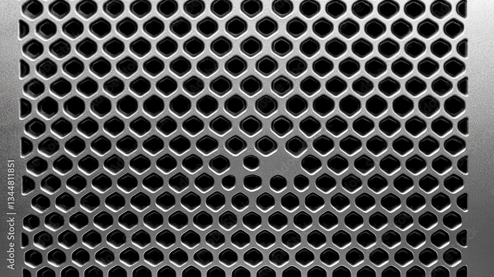 Close-up View of Metallic Mesh Grid with Hexagonal Holes for Industrial Background Close-up View of Metallic Mesh Grid with Hexagonal Holes for Industrial Background