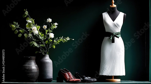 Obraz na płótnie Elegant Dress and Shoes Display w salonie