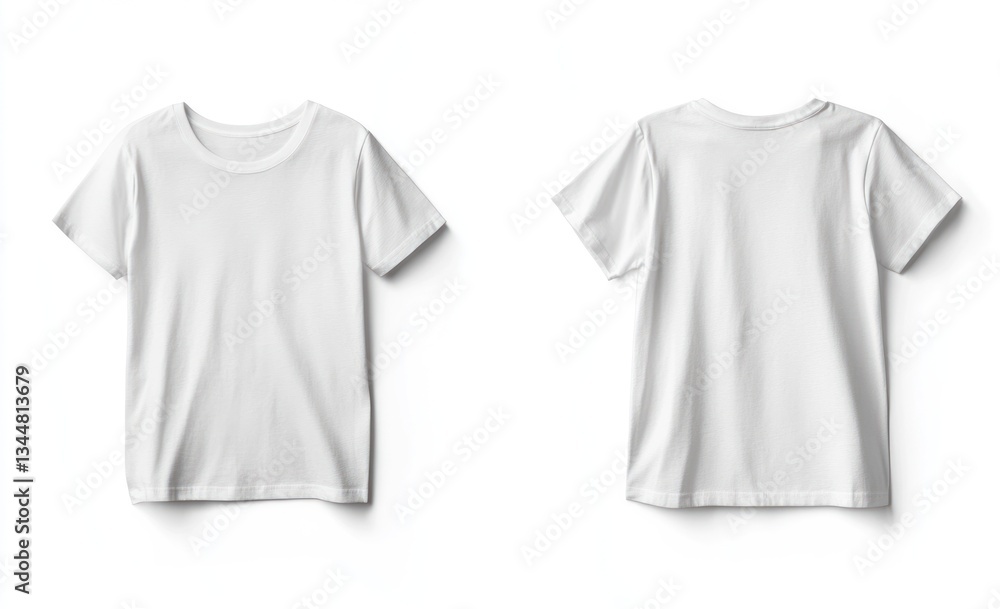 White t-shirt mockup, front and back, studio shot, plain background, apparel design White t-shirt mockup, front and back, studio shot, plain background, apparel design