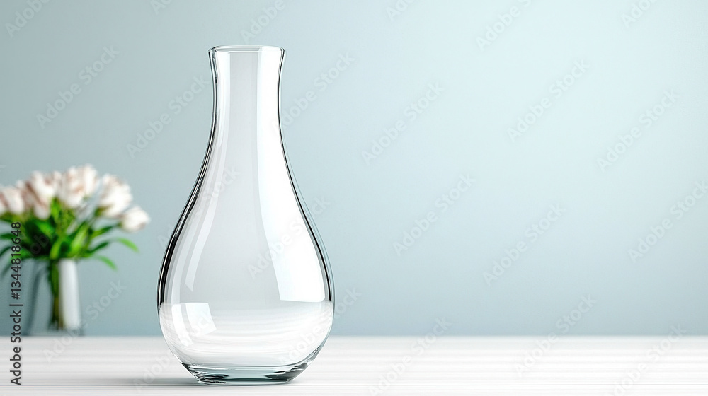 Empty vase, soft light, flowers