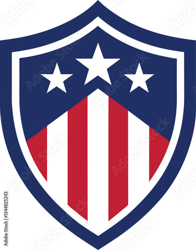 american shield vector art illustration