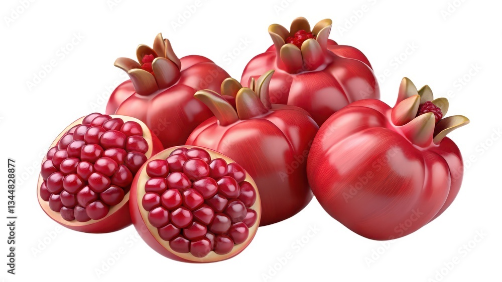 Pomegranates on White Background Pomegranates on White Background