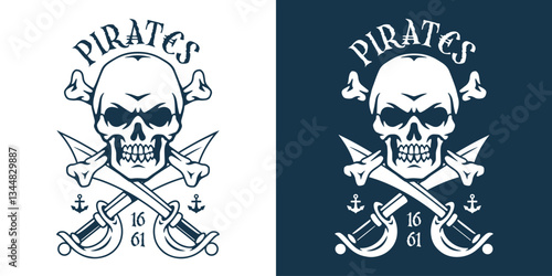Skull and crossbones design representing pirates