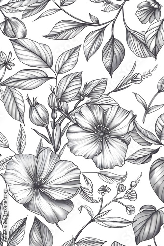 Wallpaper Mural Hand-drawn Vector Floral Elements - Elegant Botanical and Flower Line Art Design Torontodigital.ca