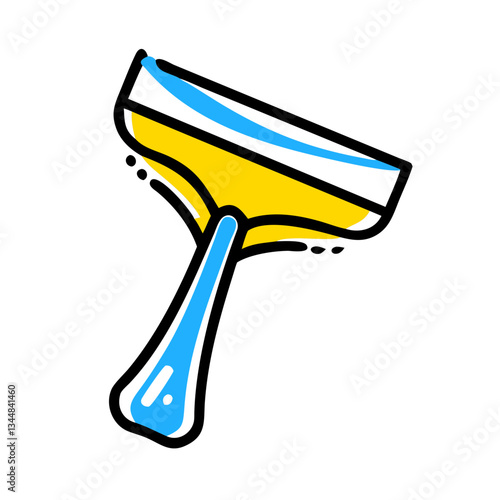 Vibrant glass squeegee icon for cleaning and maintenance. colorful squeegee illustration for efficient window glass cleaning, care, and shine.
