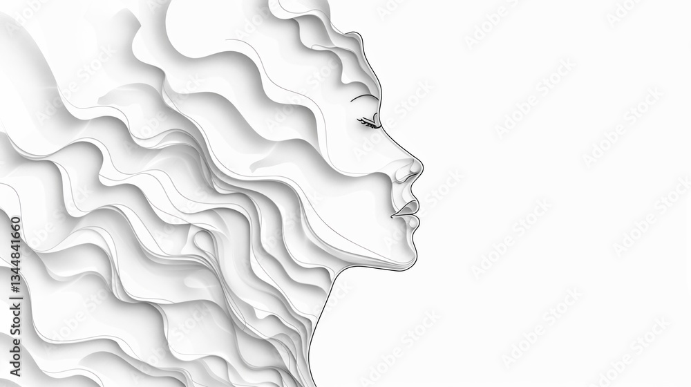 Minimalist female silhouette in white, representing psychological concepts of self. Minimalist female silhouette in white, representing psychological concepts of self.