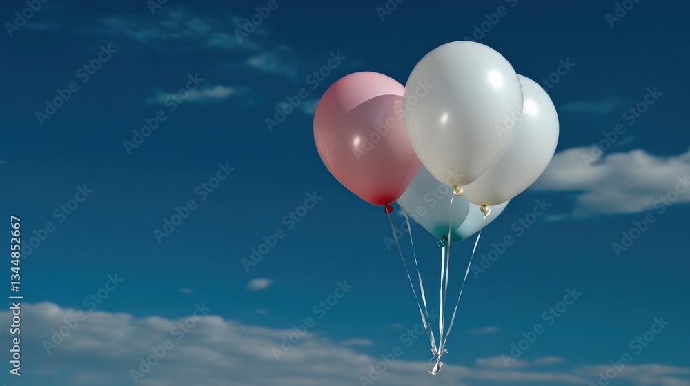 Three balloons against a vibrant sky Three balloons against a vibrant sky