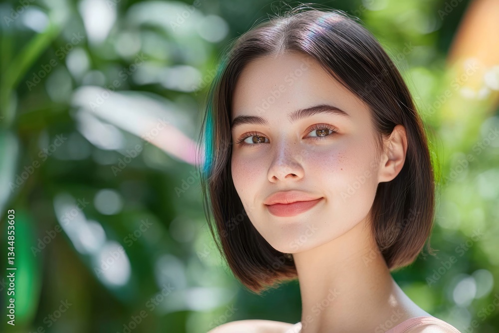 Portrait of a beautiful young woman with a gentle smile Portrait of a beautiful young woman with a gentle smile