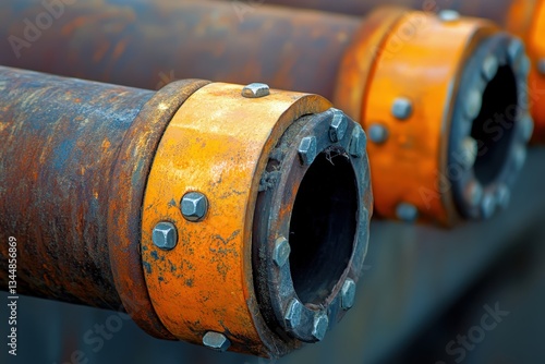 Wallpaper Mural Close up view of rusted pipes with orange accents Torontodigital.ca