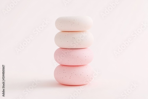 Stacked pastel soap bars