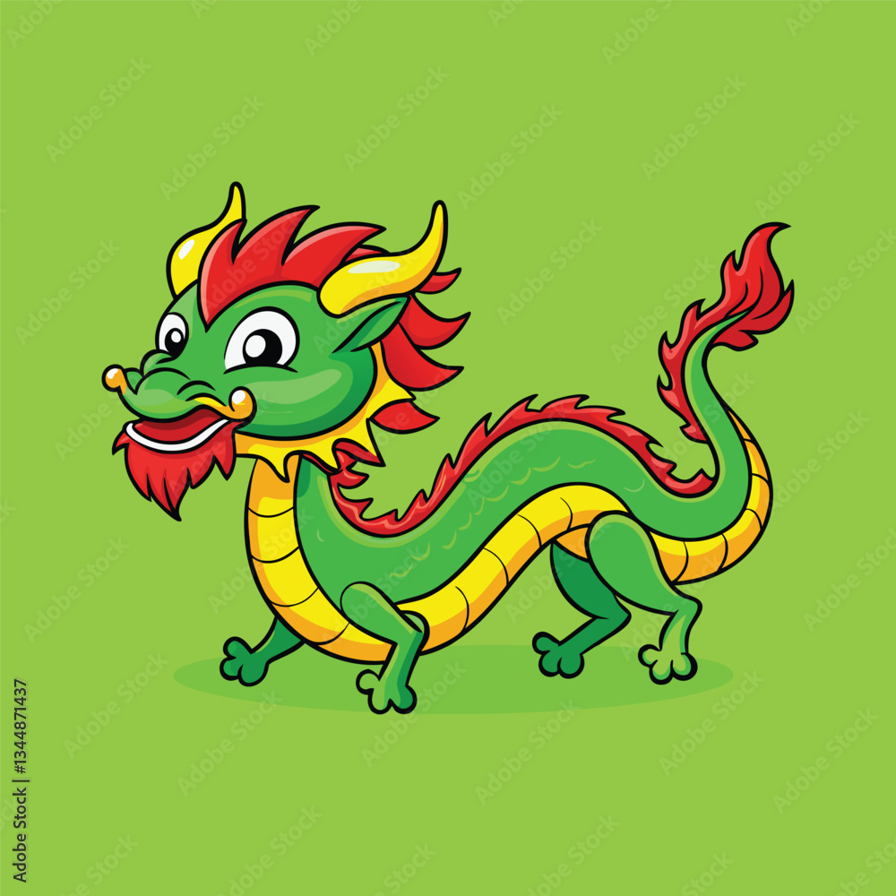 Fototapeta premium Chinese Dragon Illustration design vector art