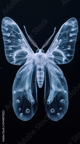 X-ray Moth Wings Studio Dark Background Art Print