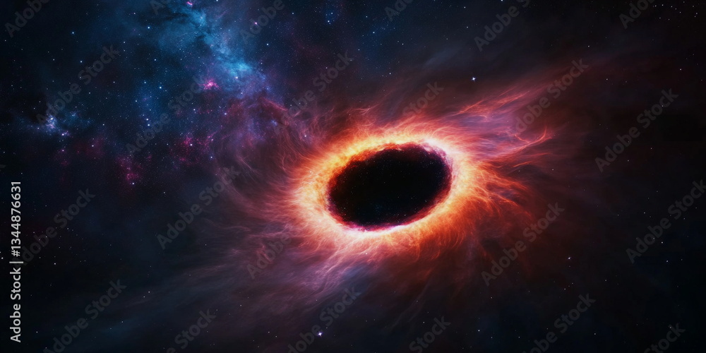 Obraz premium Formation of an intergalactic portal in space. Cosmic Landscape