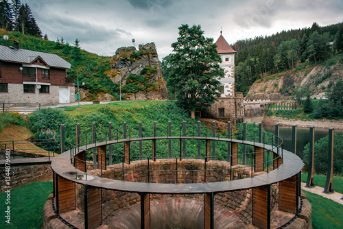 Fotografie A constriction similar to a well or a reservoir for storing water supplies