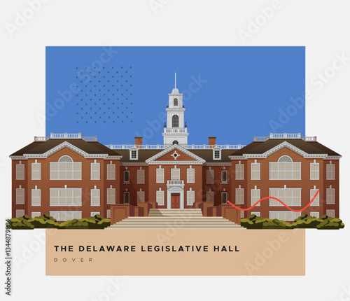 The Delaware Legislative Hall Building - Dover - Stock Illustration