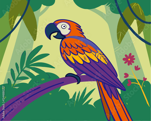 vector illustration of a parrot