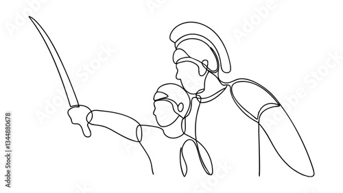 Vibhishana Continuous Line Drawing