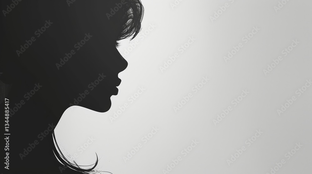 Minimalist female silhouette in white tones symbolizing self-awareness and psychological growth. Minimalist female silhouette in white tones symbolizing self-awareness and psychological growth.