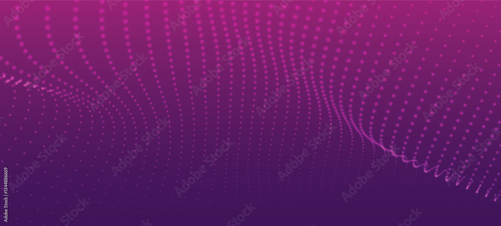 Obraz premium Abstract background with dynamic color wave. Futuristic dotted wave of bright particles. Colorful background for presentation design. Wide format vector illustration. Weave effect.