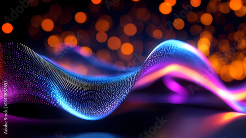Blue and Purple Waves with Lighting
