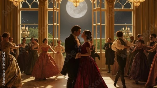 Wallpaper Mural Distinguished Guest Glides Gracefully Across a Gleaming Ballroom, Smooth repeating motion for background video animation Torontodigital.ca